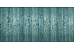 CosìCasa Alfombra Bambu Ecológica Antideslizante [50X290 cm] | Alfombras de Bambu de Cocina con Diseño de Efecto Lavado | Esterilla Bambu de Colores Azul