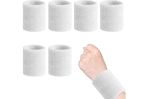 THIREI Opaska przeciwpotowa, 6 sztuk sportowych opasek na nadgarstek, oddychająca opaska przeciwpotowa na nadgarstek, opaska fitness, do tenisa, koszykówki, piłki nożnej, biegania