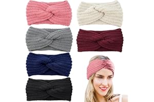 SPOKKI Stirnbänder Damen Winter, Gestrickte Haarbänder Mädchen, Damen Ohrenschützer Bandanas Winter Haarschmuck (6 Stück)