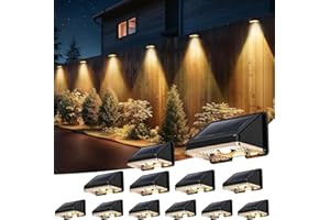 DELAIGLOW Applique Solaire Exterieur 12 Unités Lumiere Solaire Extérieur Blanc Chaud Lampe Solaire Murale Exterieur Étanche avec Joli Éclairage d'ambiance pour Clôture, Mur et Jardin