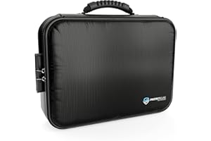 Hochwertiger Feuerfester Dokumentenkoffer - Original Protecticure Dokumententasche Feuerfest & Wasserdicht - Wichtige Dokumente vor Wohnungsbrand + Hochwasser schützen - 45 Staumöglichkeiten