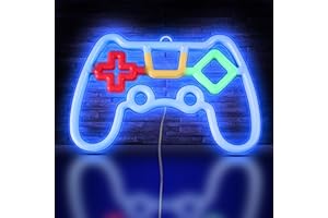 HOTUT Insegna al Neon LED, Gioco Insegne al Neon Alimentazione a Batteria o USB, Luce al Neon per Camera da Letto Sala Giochi Bar Decorazione per Feste, Led Gaming Neon