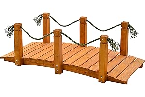 GASPO Ponte per laghetto, Ponticello per Giardino in Legno di Pino massello | 152 cm x 67 cm x 50 cm | qualità austriaca | con Pratico Kit di Montaggio