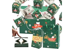 FUNALOE Christmas Explosion Gift Box,Surprise Gift Box Explosion,Christmas Gifts,Surprise Box Gift Box for Money,Merry Christmas Pop-Up Explosion Gift Box,Xmas Diy Photo Folding Gift Box Album Birthday Gifts