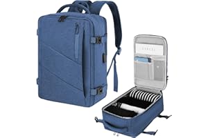 VOESLD Mochila Viaje Cabina Avion 40x20x25 para Ryanair, Mochila Portatil Mochila Viaje Mujer Hombre Azul Mochila Ordenador B