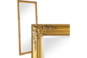 ‎WHOLESALER GMBH Wholesaler GmbH LC Home Wandspiegel Barock Gold ca. 180 x 80 cm Antik-Stil m. Facettenschliff XL Ganzkörperspiegel, Gaderobespiegel, Flurspiegel, Spiegel klassisch
