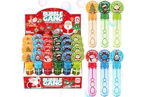 Anstore 24 bolle di sapone natalizie per bambini, mini set di bolle di sapone, ideali come regalo per feste di compleanno per bambini, bacchette per bolle di sapone, accessori per feste di bolle