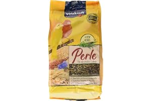 Vitakraft Kanariepärla, foder för kanariefåglar, med vitaminer och mineraler, med spannmål och linfrön, utan tillsats av socker (1 x 1 kg)