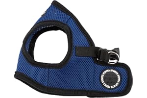 Puppia Harnais Petit Chien et pour Chien Moyen - Convient également aux Chiots - Harnais Anti Traction pour Chien, Bleu Foncé, S