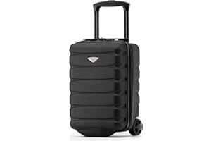 Flight Knight Lekki 2-kołowy twardy futerał ABS walizka kabinowa bagaż podręczny zatwierdzony dla ponad 100 linii lotniczych, w tym British Airways, Ryanair i easyJet, zatwierdzone bezpłatne