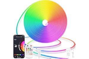 Lamomo LED Neon Strip Light, Flexible 5M RGB Rope Lights, 12V Waterproof Neon Lights App/Remote Control, Colour Changing Music Sync Led Lights for Bedroom Gaming Outdoor Indoor Decor