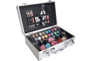 BCT KOSMETIK BCT-Kosmetik 52 Makeup Set with Travel Vanity Box Set Professional Carry & Storage Train Case Beauty Makeup Cosmetic & Tools for Gift Travel Make Up Carry Box Christmas