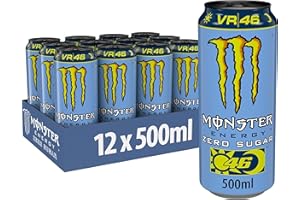 ‎MONSTER Monster Energy VR 46 The Doctor Zero Sugar - koffeinhaltiger Energy-Drink mit prickelndem Zitrus-Geschmack -ohne Zucker, ohne Kalorien - in praktischen Einweg-Dosen (12 x 500 ml)