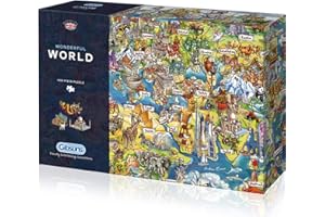 Gibsons Wonderful World 1000 Piece Jigsaw Puzzle | Map of Planet Earth | Sustainable Puzzle for Adults Teens | Premium 100% Recycled Board | Great Gift | Gibsons Games