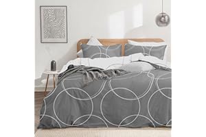 Dreamzie Funda Nordica Cama 180 Estampado Círculos con 2 Funda Almohada 80x80 cm - Funda nordica 200x220 de 100% Microfibra - Certificada Oeko Tex