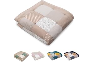 ULLENBOOM ®Alfombra para gatear de bebé 120 x 120 cm acolchada en Flor de arena (Made in EU) - Alfombra para gatear con 100% algodón OEKO-TEX®, ideal como cubrepañal y manta de juego