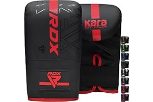 RDX Guantoni Boxe per Allenamento e Muay Thai, Maya Hide Pelle KARA Guanti da Sacco per Sparring, Kickboxing, Sacchi Pugilato, Arti Marziali Combattimento, Colpitori Punzonatura, Punching Bag Mitts