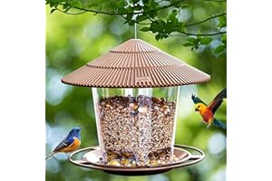 JIAHUADE Vogelfutterhaus zum Aufhängen,820ml Vogelfutterstation Vogelhaus zum Aufhängen Wetterfest,Kunststoff Futterhaus,Futterspender Vögel,Vogelfutterspender für Vögel Geignet für Balkon Garten