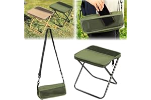 NATWO Portable Foldable Backpack Stool for Camping, Folding Outdoor Camping Stool, Portable Foldable Hunting Seat with Zippered Carrying Bag, Collapsible Slacker Seat for Fishing, Travelling & Picnics