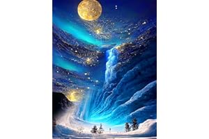YZDZSW Diamond Painting, 5D Diamond Painting Art Kits, DIY Paint by Numbers for Adults Cross Stitch Embroidery Rhinestone Diamond Canvas Painting Kits for Home Office Room 30x40cm (Moonlight)