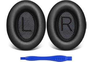 Link Dream Cuscinetti Auricolari di Ricambio per Bose QuietComfort 35 (QC35 II), Cuscinetti Cuffie Professionali in Morbida Pelle Proteica per Bose QC35 QC25 QC15 QC2/ Ae2 Ae2i Ae2w/ Sound Link (Nero)