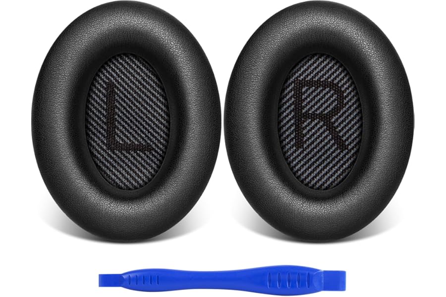 Bose QuietComfort 35 (QC35 II) Headphones Replacement Earpads by Link Dream Soft Protein Leather Replacement Ear Pads Cushions for Bose QC35 QC25 QC15 QC2/ Ae2 Ae2i Ae2w/ Sound Link/Sound True (Black)