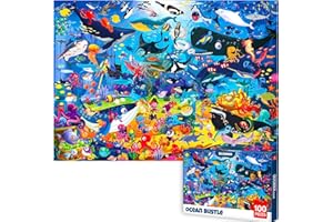 QUOKKA Puzzle 100 Piezas para Niños 3 4 5 Años – Puzzle Animales del Océano Busyland 6 7 8 Años – Rompecabezas Juguetes Educativos para Niños y Niñas – Juego Didáctico Regalo de 3 a 8