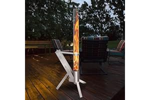 CTSC Outdoor Fire Pit, Pellet Torch Fire with 100 x 8 cm Glass Tube, Decorative Ambience Fire Column for Garden and Patio
