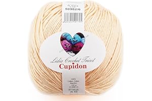 LIDIA CROCHET TRICOT Cupidon - hilo 100% algodón, hilo de tejer, hilo de ganchillo (100 gr/ovillo ; 24 colores) (empresa española/envío desde España) (S054)