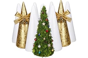 HAPPYYAMI 6 pz Artigianato Schiuma Cono Bianco Coni di per la Casa di Fai da Te Progetto di Artigianato Tavolo Albero di Natale centrotavola 24 cm