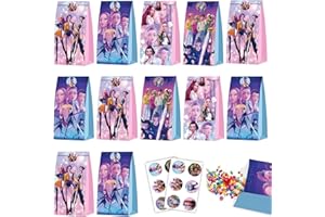 JUNERUN 12 Pièces Huntrs Sacs Cadeaux, Huntrs Sac en Papier, Sachet Bonbon Anniversaire avec 12 Autocollants, Sachet Cadeau Anniversaire Enfant pour Fêtes Party, Noël