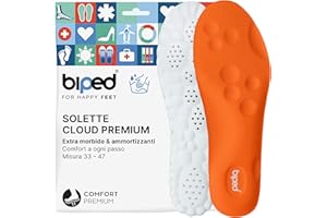 biped solette Cloud ultra morbide per sport, uso quotidiano e scarpe da lavoro – Solette ortopediche ammortizzanti con cuscinetto tallone – Schiuma massaggiante z2938(orange,39-41)