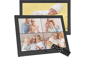 Golony 10.1 Inch Digital Photo Frame Digital Picture Frame,1280x800 High Resolution IPS Screen,4 Windows Slideshow,USB/SD Card Play Photo/Music/Video Player, Calendar Display Remote Control, Non-WiFi