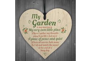 Red Ocean My Garden Gardening Shed Summer House Wood Shabby Chic Heart Sign Plaque Wall Plaque Friendship Gift