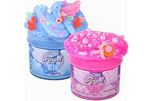 ToysButty 2 Schleim Set mit Neon & WolkenSchleim für Kinder, Slime Toys Putty, Erstellen Sie mit Engel-Thema, 8 Zubehör Schleim selber Machen Set Jungen Mädchen Kinder Toys