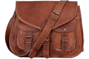 ALASKA EXPORTS - 35,6 cm Leder Geldbörse Damen Schultertasche Crossbody Satchel Damen Tragetasche Reise Geldbörse Echtleder