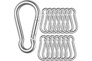 SENENQU Mosquetones Acero Inoxidable, Gancho Mosquetón Grande con Cierre Portada