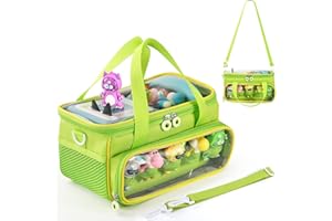 OUKNAK Tragetasche für Toniebox, Aufbewahrungstasche für Tonie Charaktere mit Schultergurt und Griff, Home Outdoor Handtasche für Toniebox 2 Audio Player und Puppen (Grün)