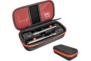 SERAOKICKY Rangement EVA pour microphone,microphone de transport, avec des espaces intérieurs séparés,pour JBL PartyBox/SENNHEISER microphone sans fil,microphones rechargeables,sac de voyage,housse de protection
