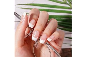 DANNI & TONI 28 Stickers Semi Cured Gel Nail Polish Strips Gel Nail Stickers (Crystal Frost),Salon-Quality Gel Nail Polish Strips Manicure Stickers Set,French Tip Stickers,French Manicure Stickers