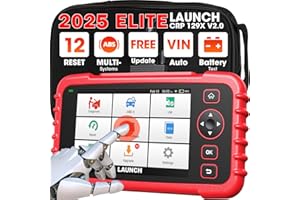 LAUNCH CRP129X V2.0 OBD2 Scanner, ABS SRS Transmission Engine Diagnostic Tool with 12 Service Functions, Lifetime Free Update, Auto VIN, Battery Test