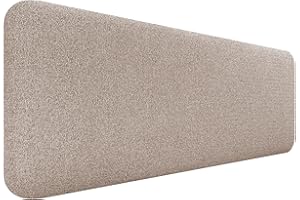 DHOME Cabecero Tapizado Liso Redondeado Tela Aqualine para Pared Acústicos Cabeceros Absorbentes Cabezal Cama Dormitorio (Arena, 150cm)