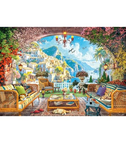Bluebird Puzzle 1000 Pezzi: New Day Di Romero Britto, Alba Colorata Con Cuori, Dimensioni 69x47,8 Cm, Fatto In Francia
