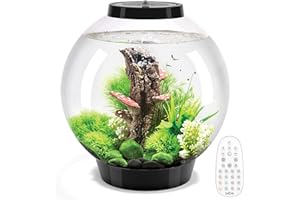 biOrb Classic 30 Acrylic 8-Gallon Aquarium with Multi-Color Remote-Controlled LED Lights Modern Tank for Tabletop Display, Black