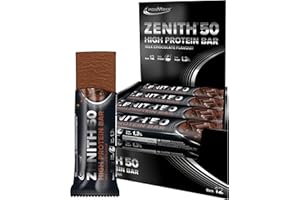 ‎IRONMAXX IronMaxx Zenith 50 High Protein Bar - Schokolade - 12x100g | Eiweißriegel mit 50% Protein | Low Sugar Snack mit cremiger Umhüllung | High Proteinriegel für Muskelaufbau, Diät & Fitness