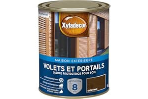 Xyladecor - Lasure Protectrice pour Bois Extérieur - Volets, Portails, Portes, Fenêtres - Couleur : Satin Chêne Foncé - Quantité : 1L - 5324256