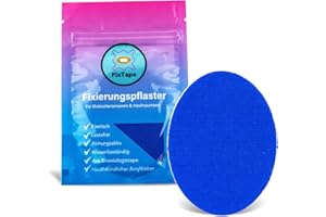 FixTape cinta transpirable para sensor Freestyle Libre 1 & 2 I Parche autoadhesivo cómodo para sensor de glucosa I Amigable con la piel e impermeable en diseños modernos I 7 piezas (Azul)