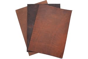 HAPPER STUDIO Rindsleder Stärke 1,6 mm. Pull-Up Crazy Horse gewachstes Leder. Echtlederblätter für Basteln. (3, Mix braun, A4 (210 x 297mm))