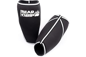 BEAR GRIP – de 7 mm et de Compression Manches Support Genou (Paire) pour Haute Performance athlètes Keep Fit sans endommager Votre Genou – Garantie 1 an