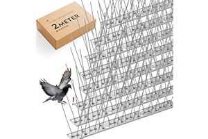 ZOUWAY Taubenabwehr Spikes 2M, Taubenschreck aus Hochwertigem, Korrosionsbeständigem Edelstahl, Taubenschutz für Balkon, Dachgärten Oder Sichtschutzwände 8 Stück